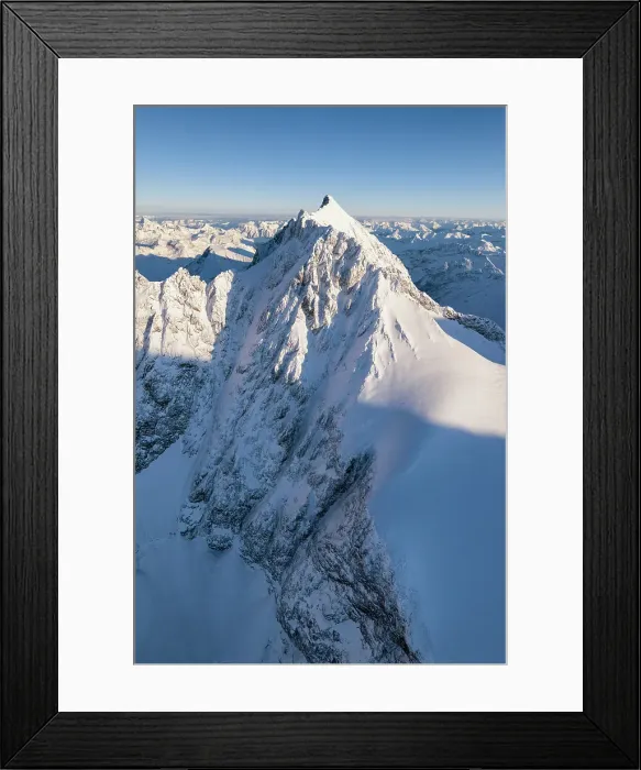 Framed Print : Aerial view of Piz Bernina after snowfall during sunrise, Engadine, Graubunden, Switzerland Framed Print : Aerial view of Piz Bernina after snowfall during sunrise, Engadine, Graubunden, Switzerland