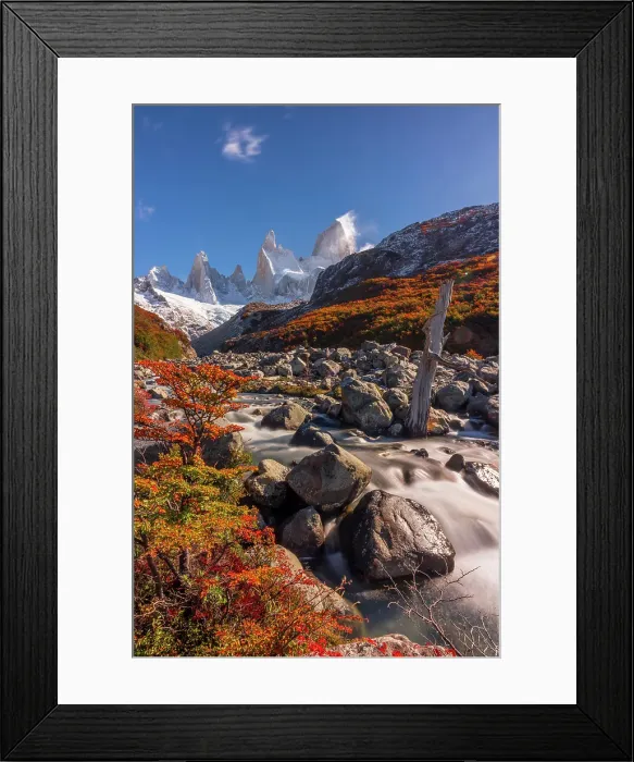 Framed Print : Los Glaciares National Park near El Chalten with Fitzroy peak in the background, Patagonia, Argentina Framed Print : Los Glaciares National Park near El Chalten with Fitzroy peak in the background, Patagonia, Argentina
