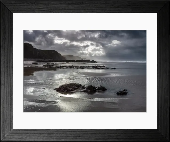 Framed Print : Stormy weather, Sandymouth Beach, near Bude, North Corwall, England