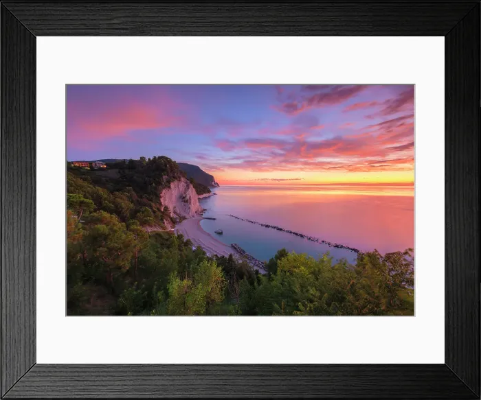 Framed Print : Dawn on the Spiaggia del Frate beach, Adriatic sea, Numana, Riviera del Conero, Ancona province, Marche, Italy Framed Print : Dawn on the Spiaggia del Frate beach, Adriatic sea, Numana, Riviera del Conero, Ancona province, Marche, Italy