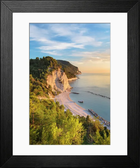 Framed Print : The Spiaggia del Frate beach, Adriatic sea, Numana, Riviera del Conero, Ancona province, Marche, Italy Framed Print : The Spiaggia del Frate beach, Adriatic sea, Numana, Riviera del Conero, Ancona province, Marche, Italy