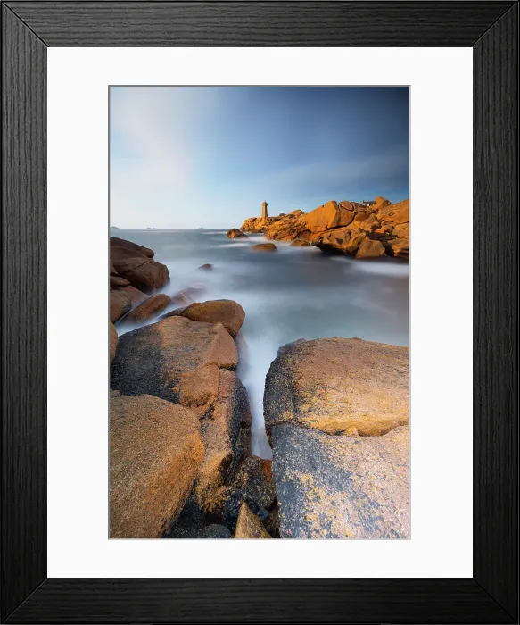 Framed Print : a beautiful light envelope the majestic Lighthouse of Mean Ruz during a summer day, Ploumanach, Brittany, France Framed Print : a beautiful light envelope the majestic Lighthouse of Mean Ruz during a summer day, Ploumanach, Brittany, France