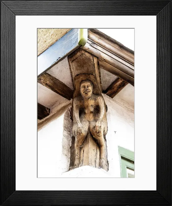 Framed Print : A carved figure on the corner of Bull House, for a time a home of Thomas Paine in Lewes, East Sussex, England Framed Print : A carved figure on the corner of Bull House, for a time a home of Thomas Paine in Lewes, East Sussex, England