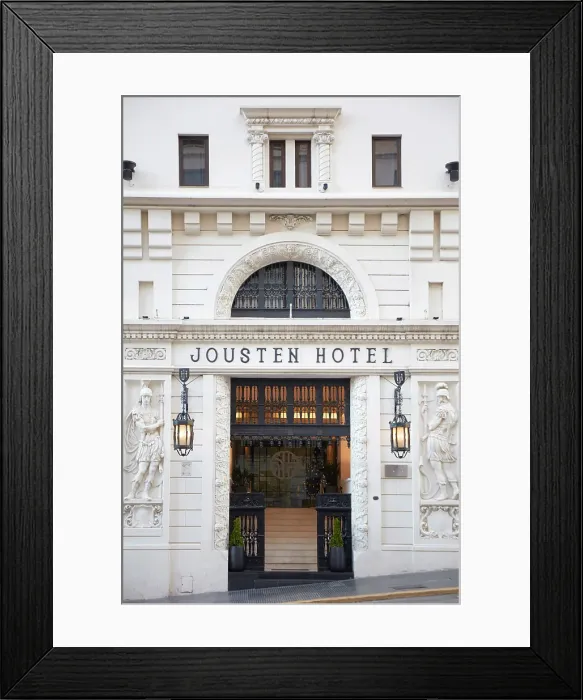 Framed Print : The facade of the Jousten Hotel (NH Collection) in Neo-Plateresque style architecture, on Avenida Corrientes, Buenos Aires, Argentina Framed Print : The facade of the Jousten Hotel (NH Collection) in Neo-Plateresque style architecture, on Avenida Corrientes, Buenos Aires, Argentina