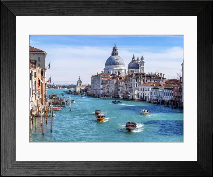 Framed Print : A view of the Grand Canal and Salute from Accademia, Venice, Italy