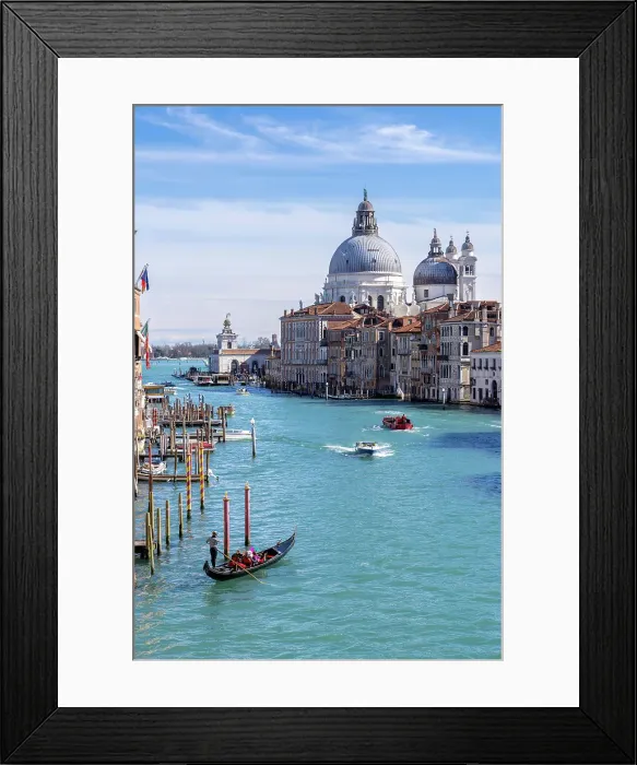 Framed Print : A gondola on the Grand Canal with Salute in the background seen from Accademia, Venice, Italy Framed Print : A gondola on the Grand Canal with Salute in the background seen from Accademia, Venice, Italy