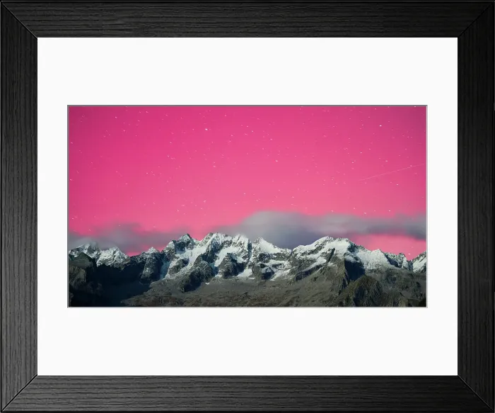 Framed Print : Snowy peaks under the colorful bright Northern Lights, Valmasino, Valtellina, Sondrio province, Lombardy, Italy Framed Print : Snowy peaks under the colorful bright Northern Lights, Valmasino, Valtellina, Sondrio province, Lombardy, Italy