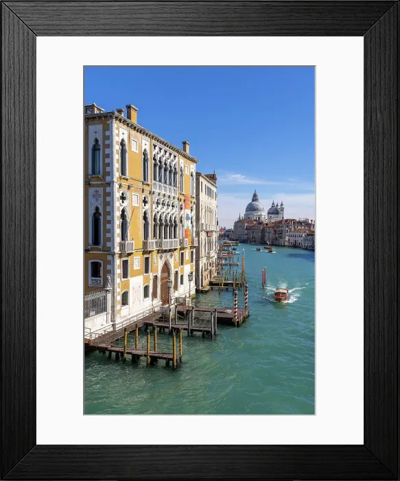 Framed Print : A view of the Grand Canal and Salute from Accademia, Venice, Italy