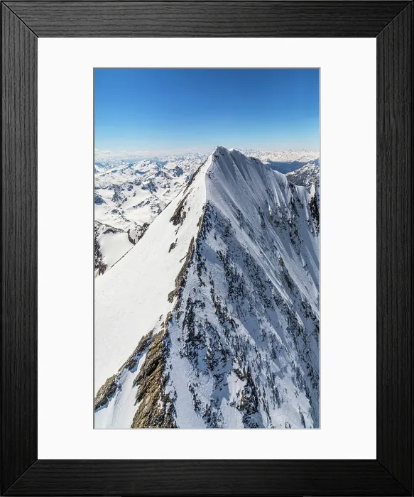 Framed Print : Aerial view of Gran Zebru mountain, Stelvio National Park, Valfurva, Lombardy, Italy