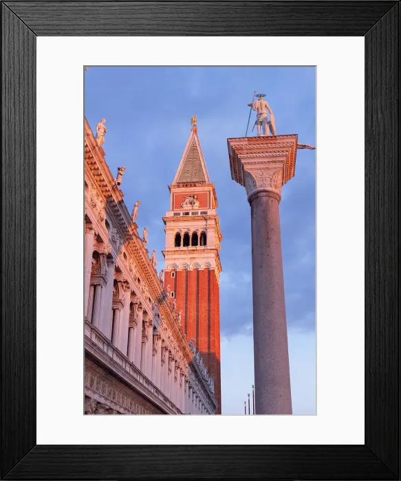 Framed Print : The Campanile & the column of St. Theodore, in St. Mark's square, Venice, Italy Framed Print : The Campanile & the column of St. Theodore, in St. Mark's square, Venice, Italy