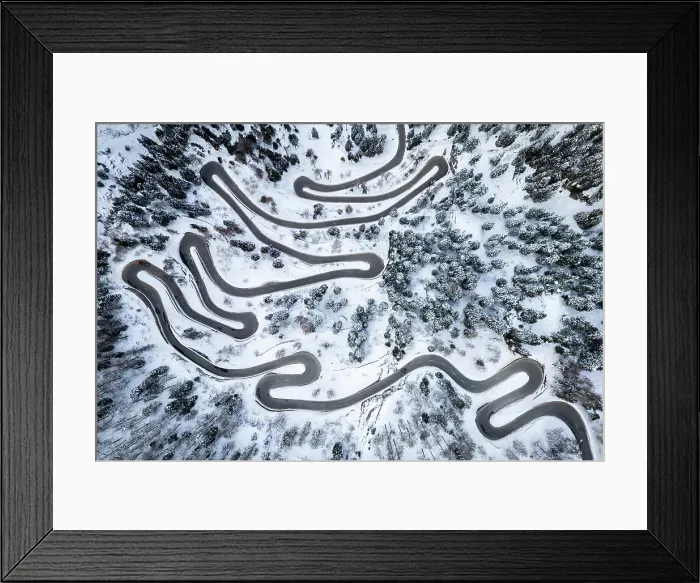 Framed Print : Aerial view of the Maloja Pass covered in snow. Maloja, Bregaglia, Graubunden, Engadin, Switzerland Framed Print : Aerial view of the Maloja Pass covered in snow. Maloja, Bregaglia, Graubunden, Engadin, Switzerland