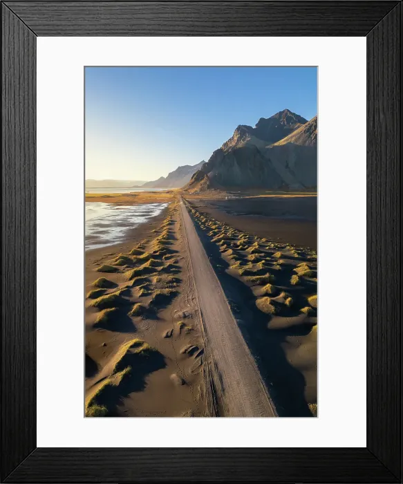 Framed Print : Back sand dunes in front of Vestrahorn mountain. Stokksnes peninsula, Hofn, Austurland, Iceland Framed Print : Back sand dunes in front of Vestrahorn mountain. Stokksnes peninsula, Hofn, Austurland, Iceland