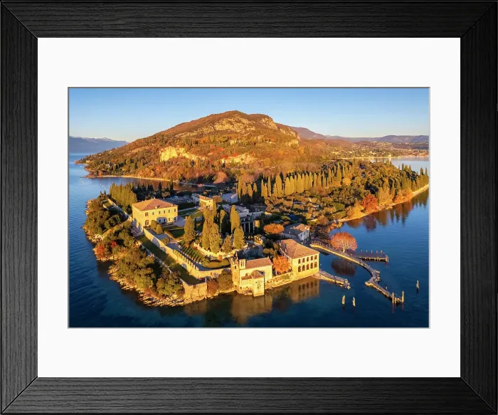 Framed Print : Punta San Vigilio at sunset in autumn. Garda, Verona district, Italy Framed Print : Punta San Vigilio at sunset in autumn. Garda, Verona district, Italy