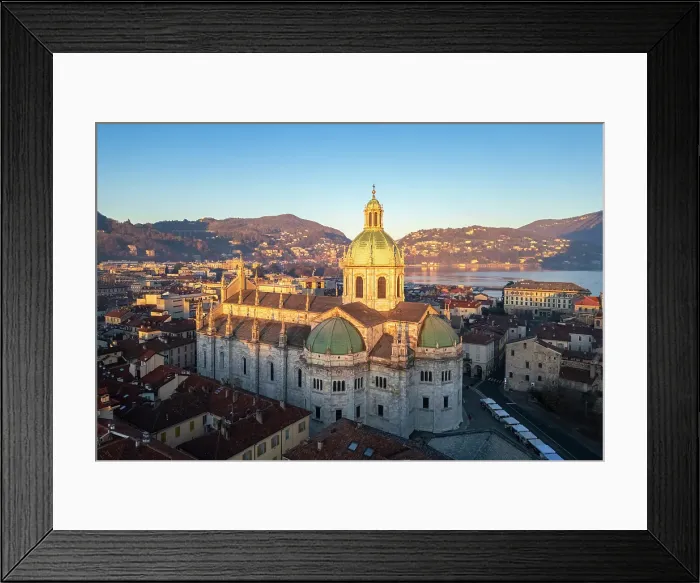 Framed Print : Como cathedral at sunrise in winter. Como, Lombardy, Italy Framed Print : Como cathedral at sunrise in winter. Como, Lombardy, Italy