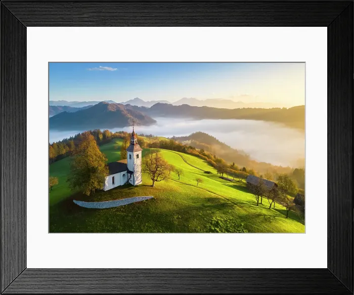 Framed Print : Church of Saint Thomas at sunrise in autumn. Sveti Tomaz, Skofja Loka, Upper Carniola, Slovenia Framed Print : Church of Saint Thomas at sunrise in autumn. Sveti Tomaz, Skofja Loka, Upper Carniola, Slovenia