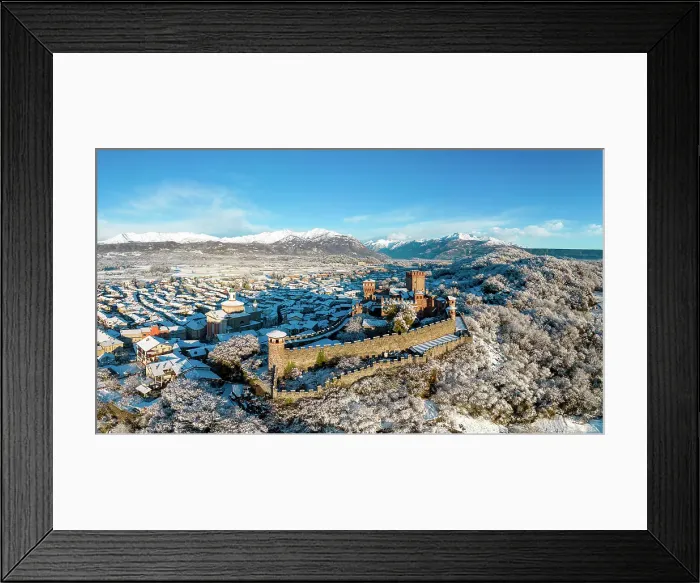 Framed Print : Pavone Castle after a snowfall, Canavese, Piedmont, Italy, Europe Framed Print : Pavone Castle after a snowfall, Canavese, Piedmont, Italy, Europe