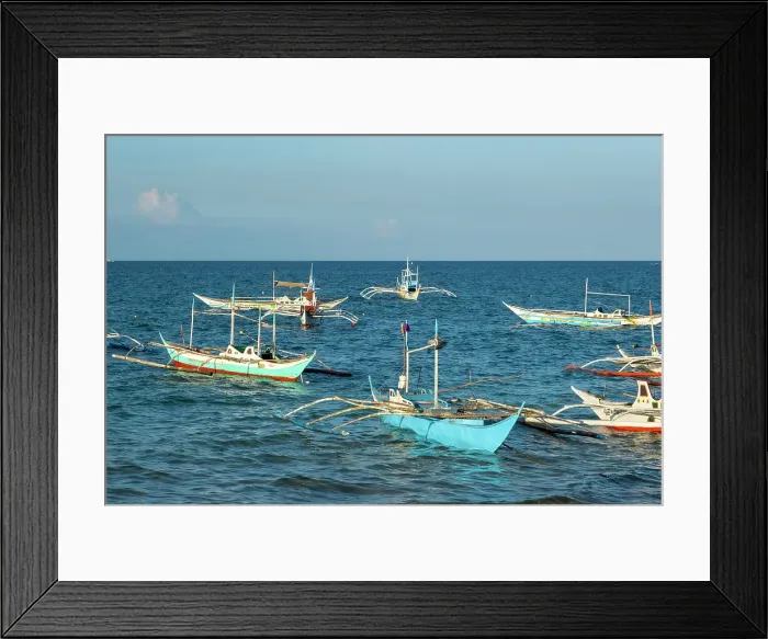 Framed Print : Bangka boats, Gigantes Islands, Iloilo Province, Western Visayas, Philippines