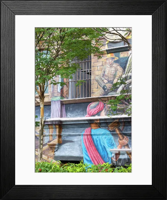 Framed Print : Mural on building along River of Life, Kuala Lumpur, Selangor, Malaysia Framed Print : Mural on building along River of Life, Kuala Lumpur, Selangor, Malaysia