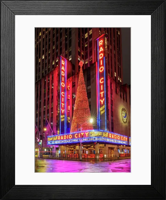 Framed Print : Radio City with christmas decoration Manhattan, New York City, USA