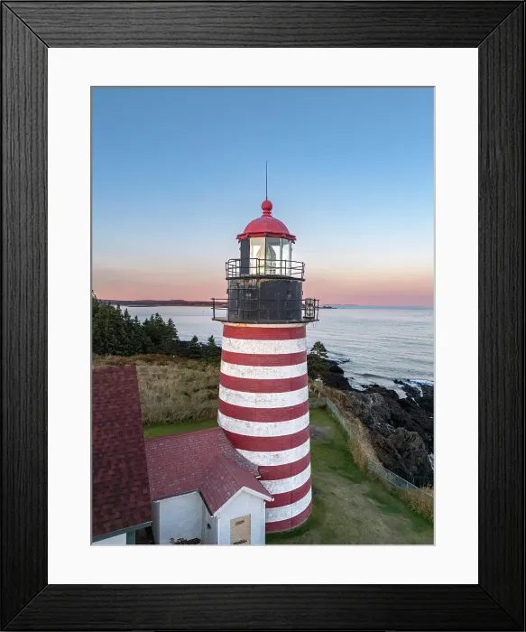 Framed Print : West Quoddy Head Lighthouse, Quoddy Head State Park, Lubec, Maine, New England, USA