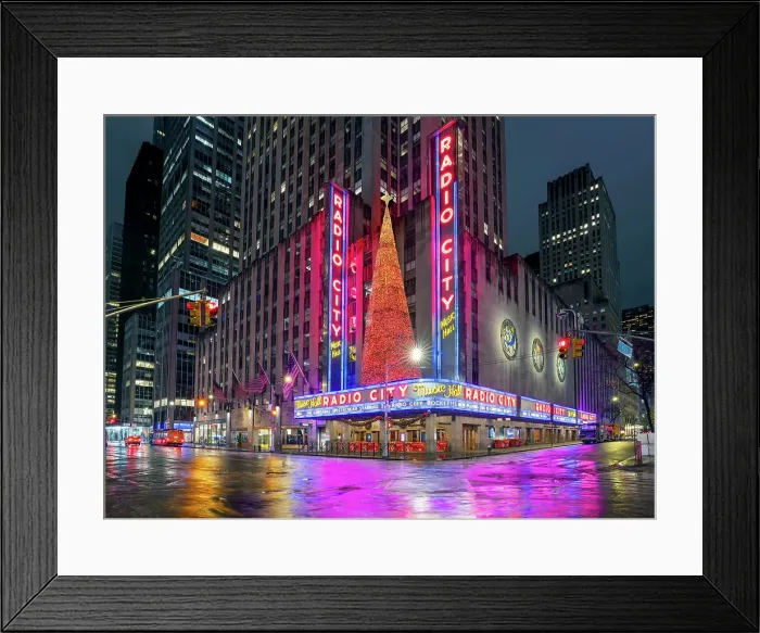 Framed Print : Radio City with christmas decoration Manhattan, New York City, USA Framed Print : Radio City with christmas decoration Manhattan, New York City, USA