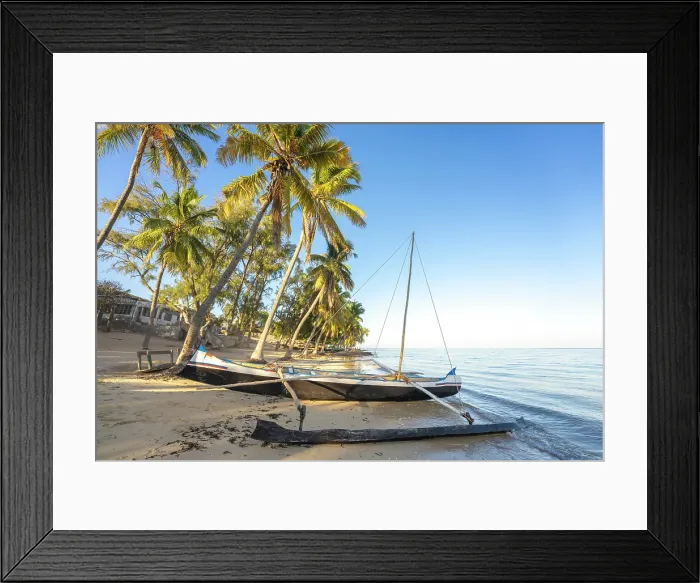 Framed Print : Fishing boat on beach, Madagascar, Africa