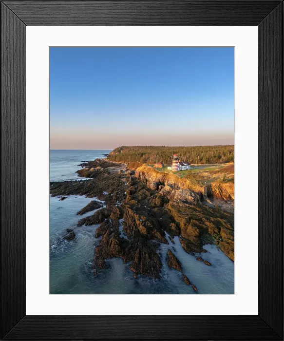 Framed Print : West Quoddy Head Lighthouse, Quoddy Head State Park, Lubec, Maine, New England, USA
