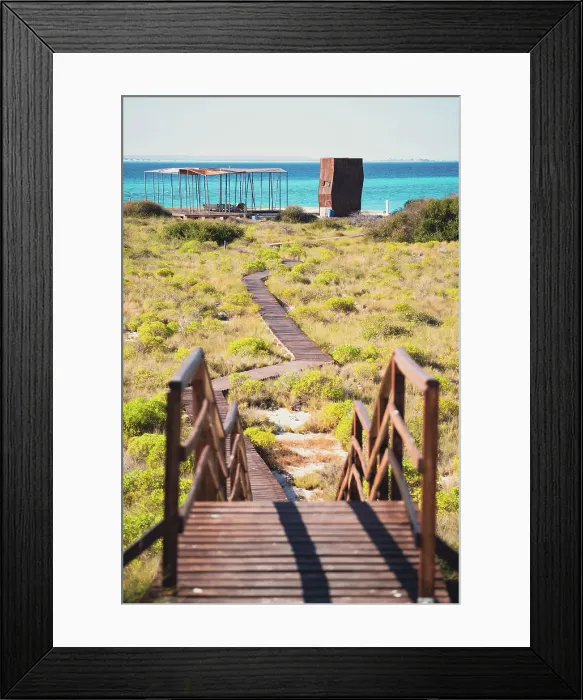 Framed Print : Wooden walkway by ocean. Madagascar, Africa. Nosy Ve, Anakao Framed Print : Wooden walkway by ocean. Madagascar, Africa. Nosy Ve, Anakao
