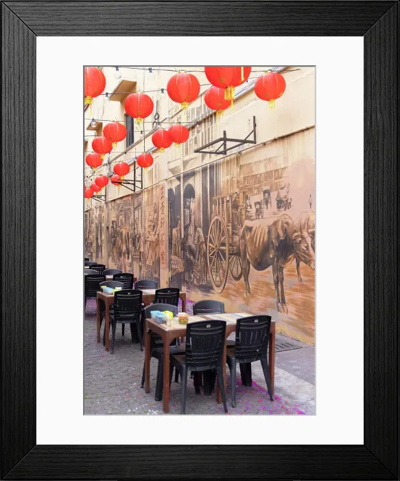 Framed Print : Restaurant and murals along Lorong Petaling 2 Street, Chinatown, Kuala Lumpur, Selangor, Malaysia Framed Print : Restaurant and murals along Lorong Petaling 2 Street, Chinatown, Kuala Lumpur, Selangor, Malaysia