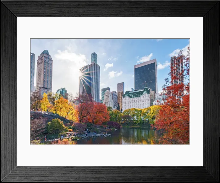 Framed Print : Central Park, with the View to the Plaza Hotel Manhattan, New York City, USA Framed Print : Central Park, with the View to the Plaza Hotel Manhattan, New York City, USA