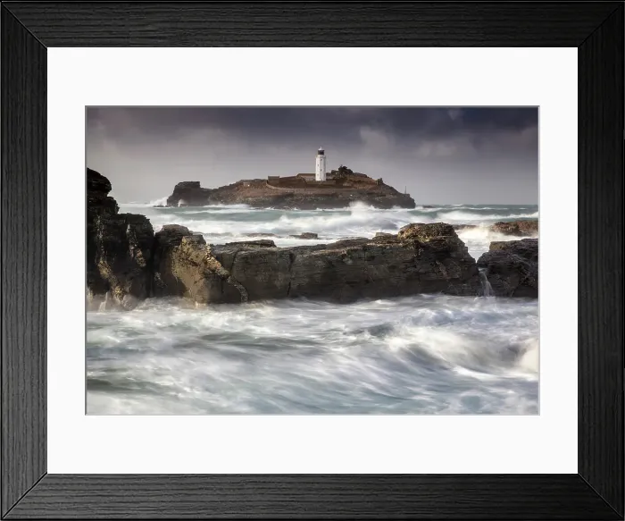 Framed Print : Godrevy Lightrhouse and Godrevy Island, near Hayle, North Cornwall, England Framed Print : Godrevy Lightrhouse and Godrevy Island, near Hayle, North Cornwall, England