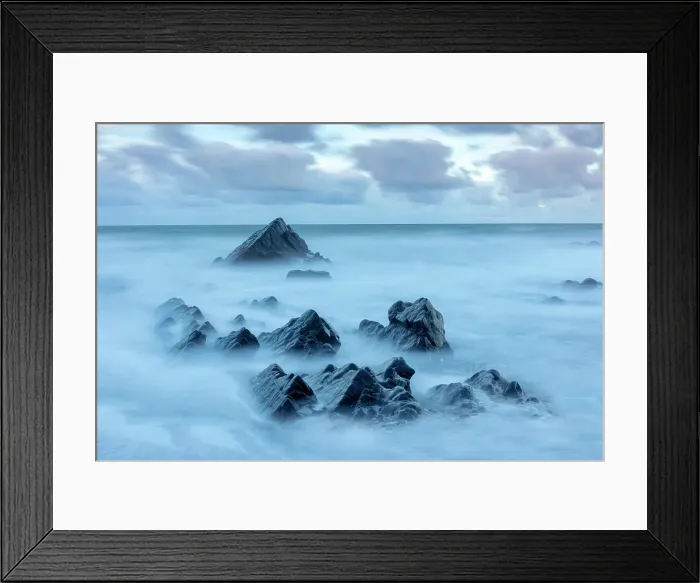 Framed Print : Rocky outcrops at high tide, Sandymouth Bay and Beach, near Bude, North Corwall, England Framed Print : Rocky outcrops at high tide, Sandymouth Bay and Beach, near Bude, North Corwall, England