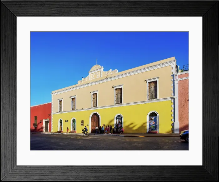 Framed Print : Architecture of the main square, Valladolid, Yucatan State, Mexico