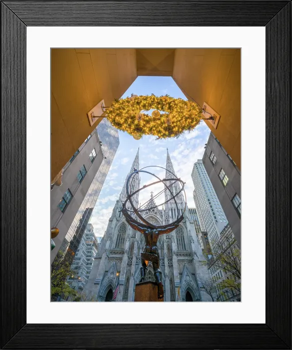 Framed Print : St Patricks Cathedral and Atlas Statue Manhattan, New York City, USA Framed Print : St Patricks Cathedral and Atlas Statue Manhattan, New York City, USA