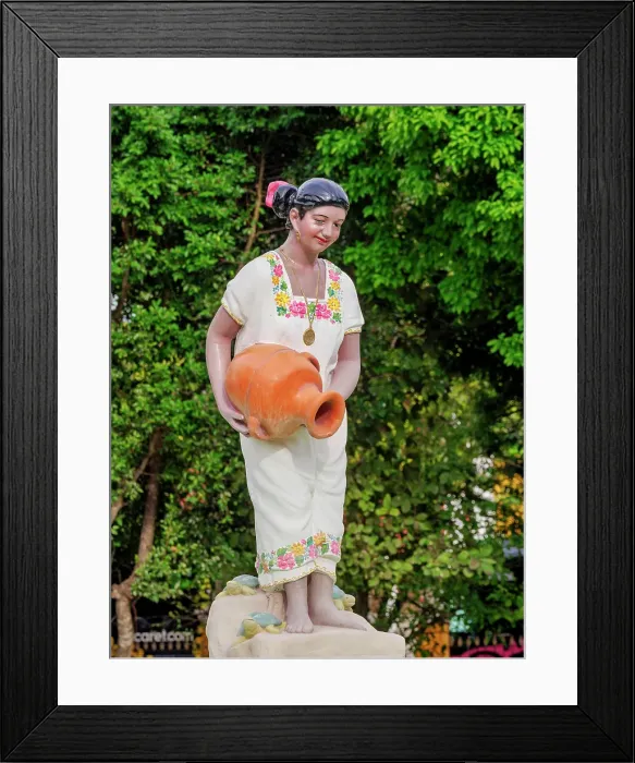 Framed Print : Monument to the Mestiza, main square, Valladolid, Yucatan State, Mexico Framed Print : Monument to the Mestiza, main square, Valladolid, Yucatan State, Mexico
