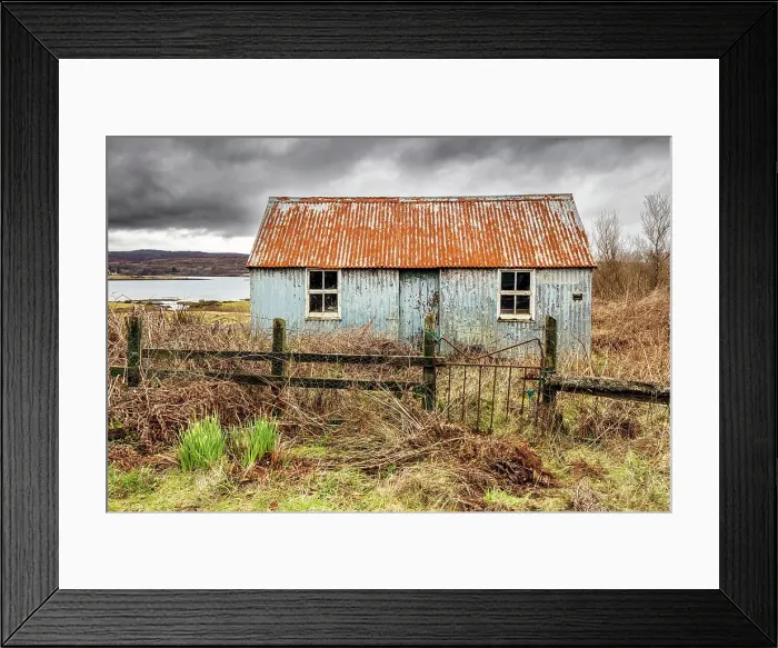 Framed Print : Old shed, Kensalyre, near Uig, Isle of Skye, Inner Hebrides, Scotland
