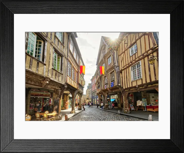 Framed Print : France, Brittany, Bretagne. Côtes-d'Armor. Dinan. Old part of the city Framed Print : France, Brittany, Bretagne. Côtes-d'Armor. Dinan. Old part of the city