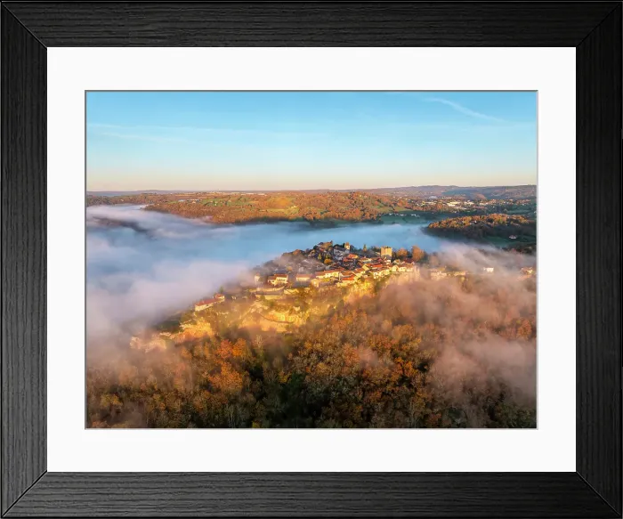 Framed Print : Aerial view of Capdenac Haut, Lot, Occitanie, France Framed Print : Aerial view of Capdenac Haut, Lot, Occitanie, France