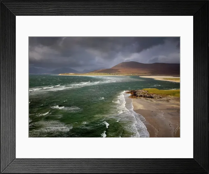Framed Print : Seilebost Beach with Luskentyre and South Harris Hills beyond, Isle of Harris, Outer Hebrides, Scotland Framed Print : Seilebost Beach with Luskentyre and South Harris Hills beyond, Isle of Harris, Outer Hebrides, Scotland