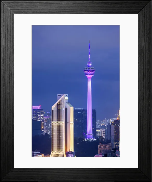 Framed Print : Menara Kuala Lumpur at dusk, Kuala Lumpur, Selangor, Malaysia