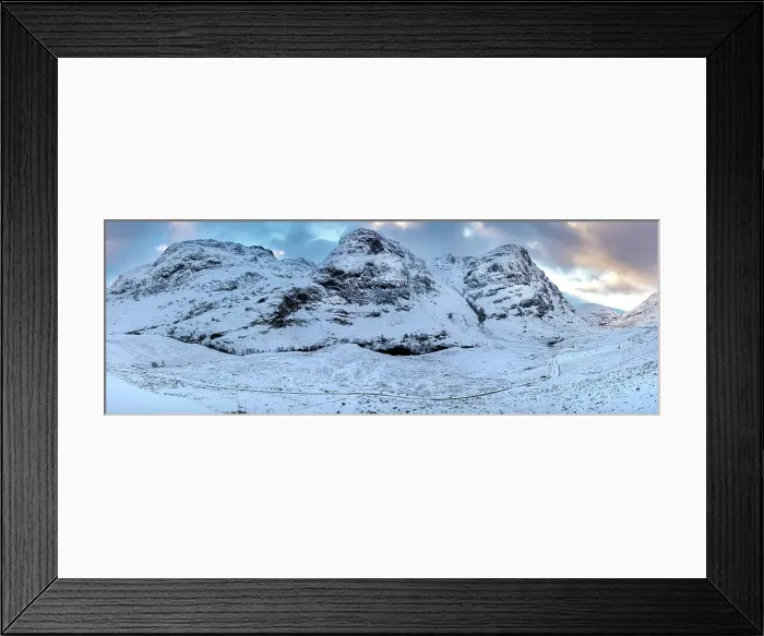 Framed Print : Three Sisters of Glencoe in winter, Glencoe, Highland, Scotland Framed Print : Three Sisters of Glencoe in winter, Glencoe, Highland, Scotland