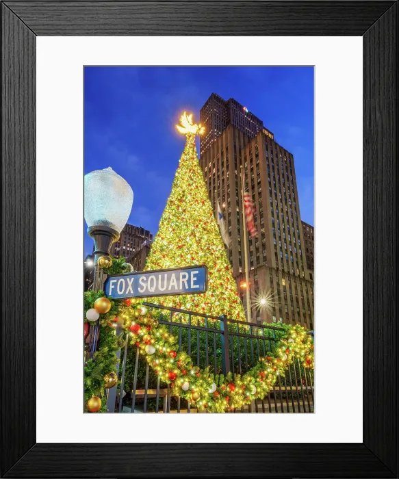 Framed Print : Fox News Tv Station and the all american Christmas tree, at Fox Square Manhattan, New York City, USA Framed Print : Fox News Tv Station and the all american Christmas tree, at Fox Square Manhattan, New York City, USA