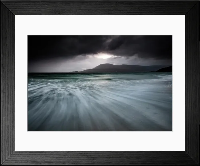 Framed Print : Stormy weather on Horgabost Beach, Isle of Harris, Outer Hebrides, Scotland