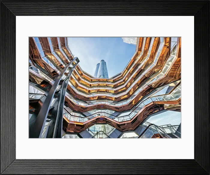 Framed Print : Hudson Yards, and The Vessel Looking up from inside the Vessel Midtown, Manhattan, New York City, USA Framed Print : Hudson Yards, and The Vessel Looking up from inside the Vessel Midtown, Manhattan, New York City, USA