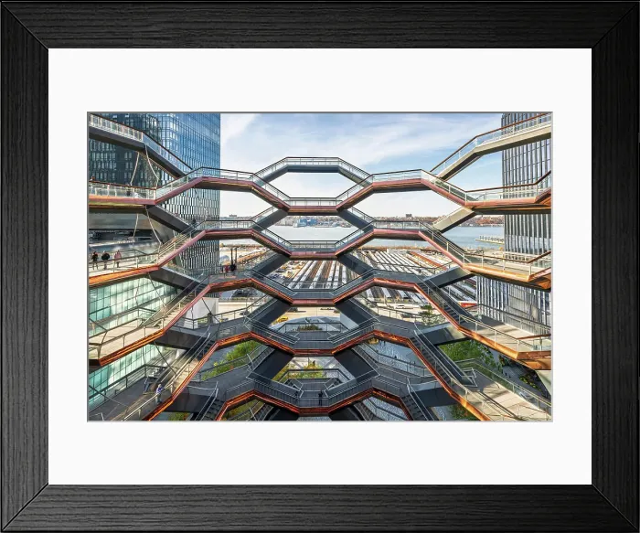 Framed Print : Hudson Yards, and The Vessel Looking up from inside the Vessel Midtown, Manhattan, New York City, USA Framed Print : Hudson Yards, and The Vessel Looking up from inside the Vessel Midtown, Manhattan, New York City, USA