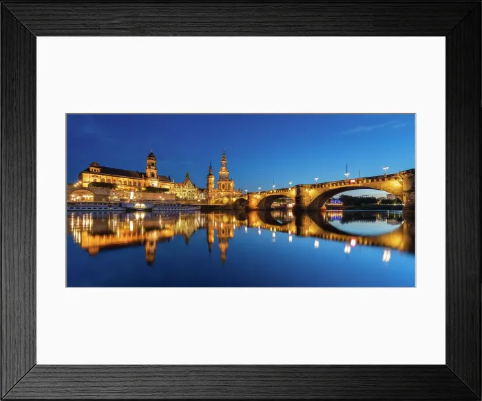 Framed Print : Illuminated Oberlandesgericht Dresden and Dresden Cathedral near Augustus Bridge over Elbe River at twilight, Dresden, Saxony, Germany Framed Print : Illuminated Oberlandesgericht Dresden and Dresden Cathedral near Augustus Bridge over Elbe River at twilight, Dresden, Saxony, Germany