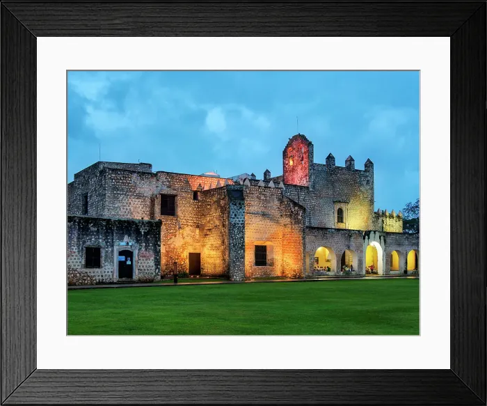 Framed Print : Convent of San Bernardino de Siena at dusk, Sisal Park, Valladolid, Yucatan State, Mexico
