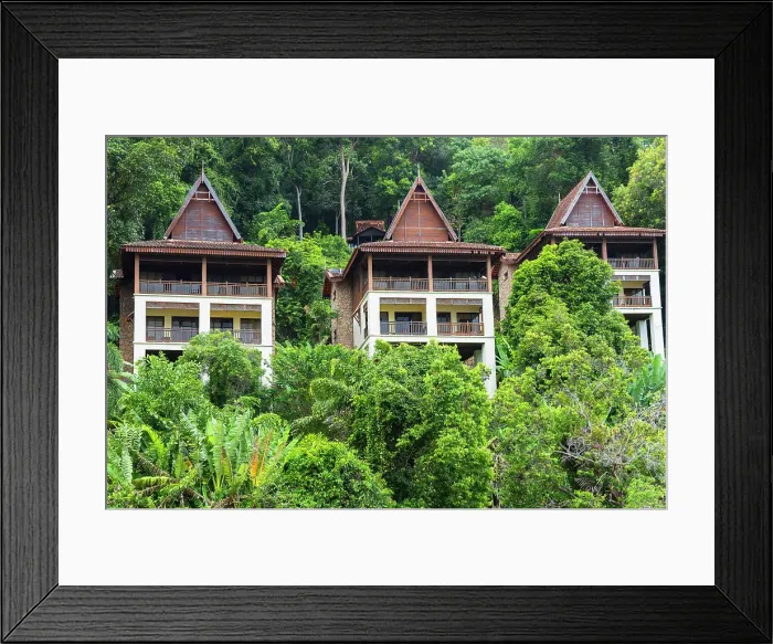 Framed Print : Chalets in rainforest at Berjaya Langkawi Resort, Langkawi, Kedah, Malaysia