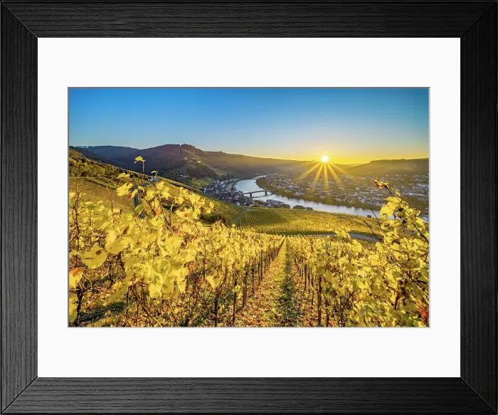 Framed Print : Sunset above Bernkastel-Kues, Mosel, Mosel valley, Rhineland-Palatinate, Germany Framed Print : Sunset above Bernkastel-Kues, Mosel, Mosel valley, Rhineland-Palatinate, Germany