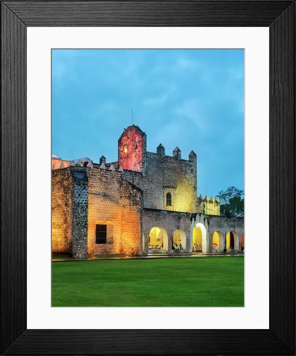 Framed Print : Convent of San Bernardino de Siena at dusk, Sisal Park, Valladolid, Yucatan State, Mexico Framed Print : Convent of San Bernardino de Siena at dusk, Sisal Park, Valladolid, Yucatan State, Mexico